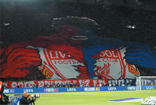 pp电子官网-巴黎的漫威TIFO由斯坦李设计，利物浦球迷昨晚几乎鸦雀无声